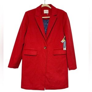 Court‎ & Rowe Womens Car Coat Front Button Closure Peaked Lapels Flap Pockets M